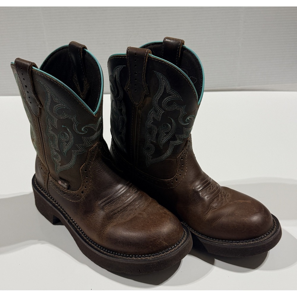 JUSTIN Gypsy - Women's Boots - Brown Leather Western Cowboy GY9606 - Size 7B - Picture 10 of 10